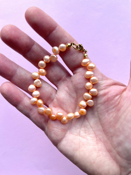 Bransoletka Apricot Pearl