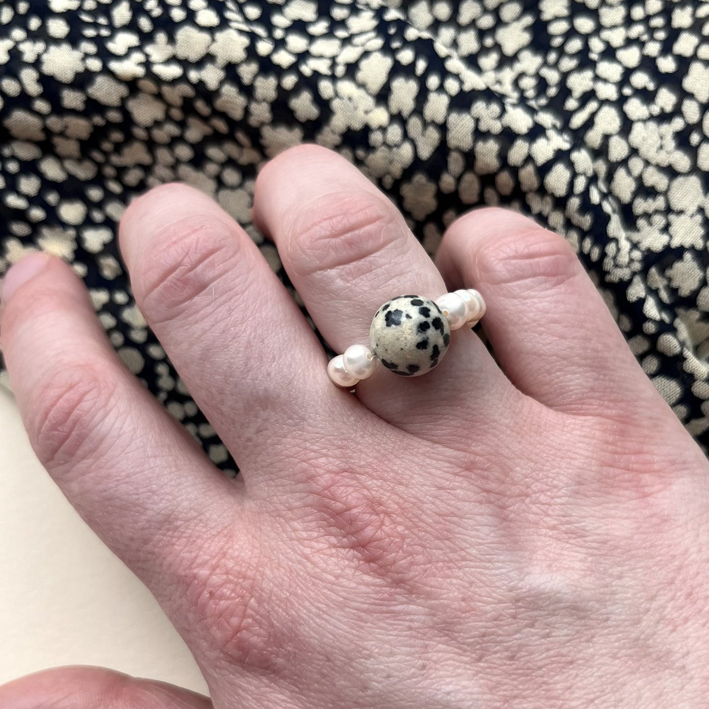 Pierścionek Pearl Orbit Jaspis