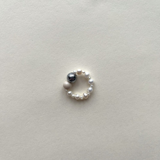 Pierścionek Pearl Orbit Duo