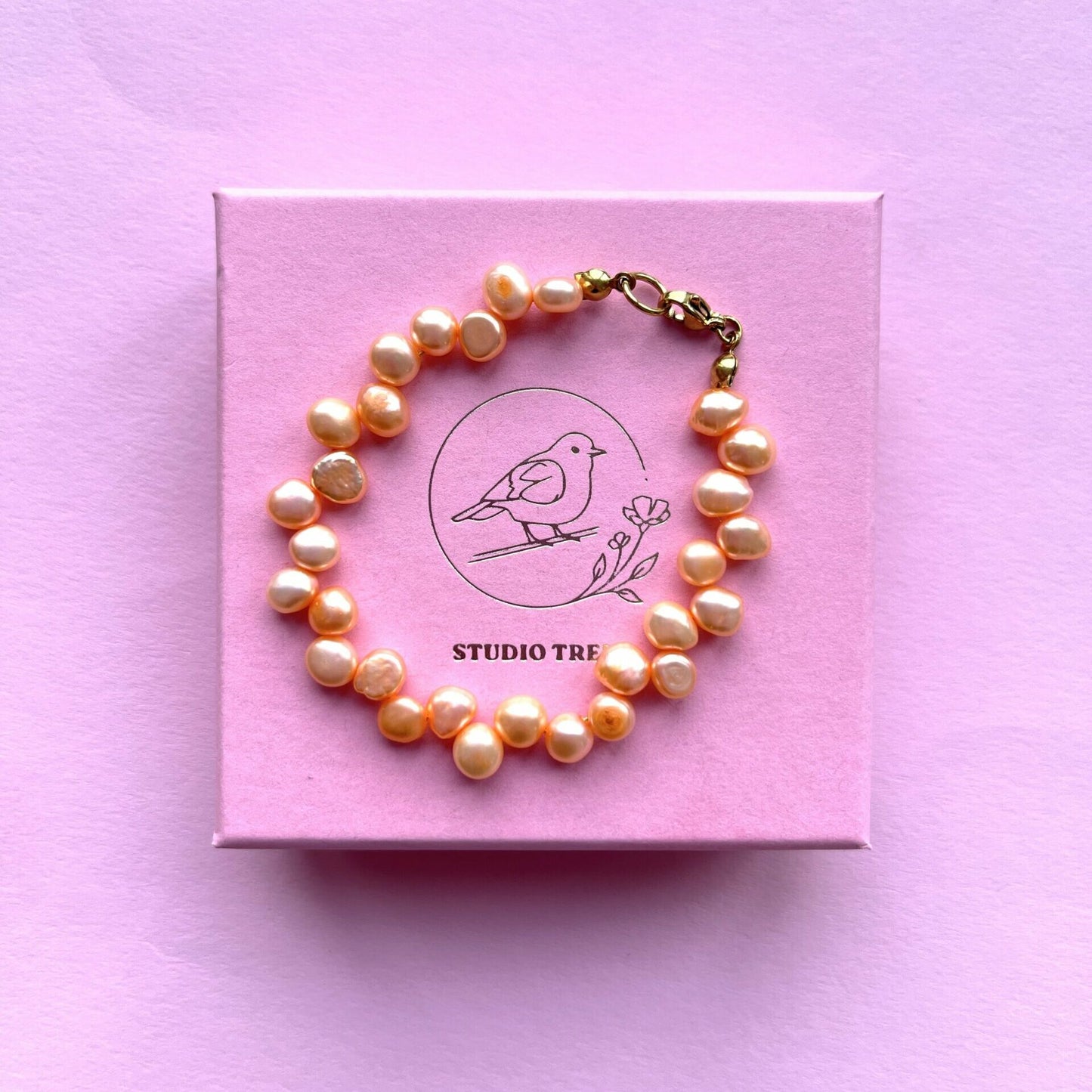 Bransoletka Apricot Pearl