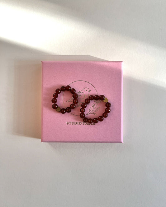 Pierścionek Agat & Serce