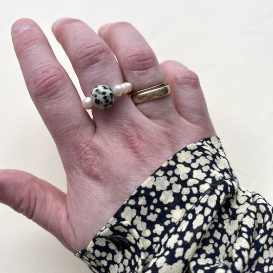 Pierścionek Pearl Orbit Jaspis