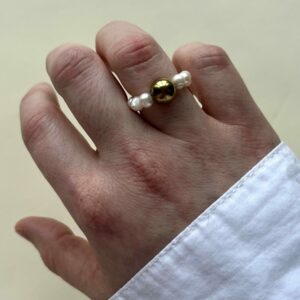 Pierścionek Pearl Orbit Gold